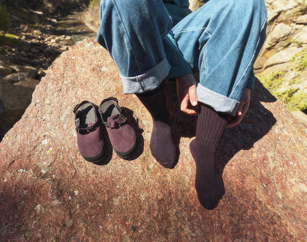 Mountain Clog - Leather Suede (Deep Plum)